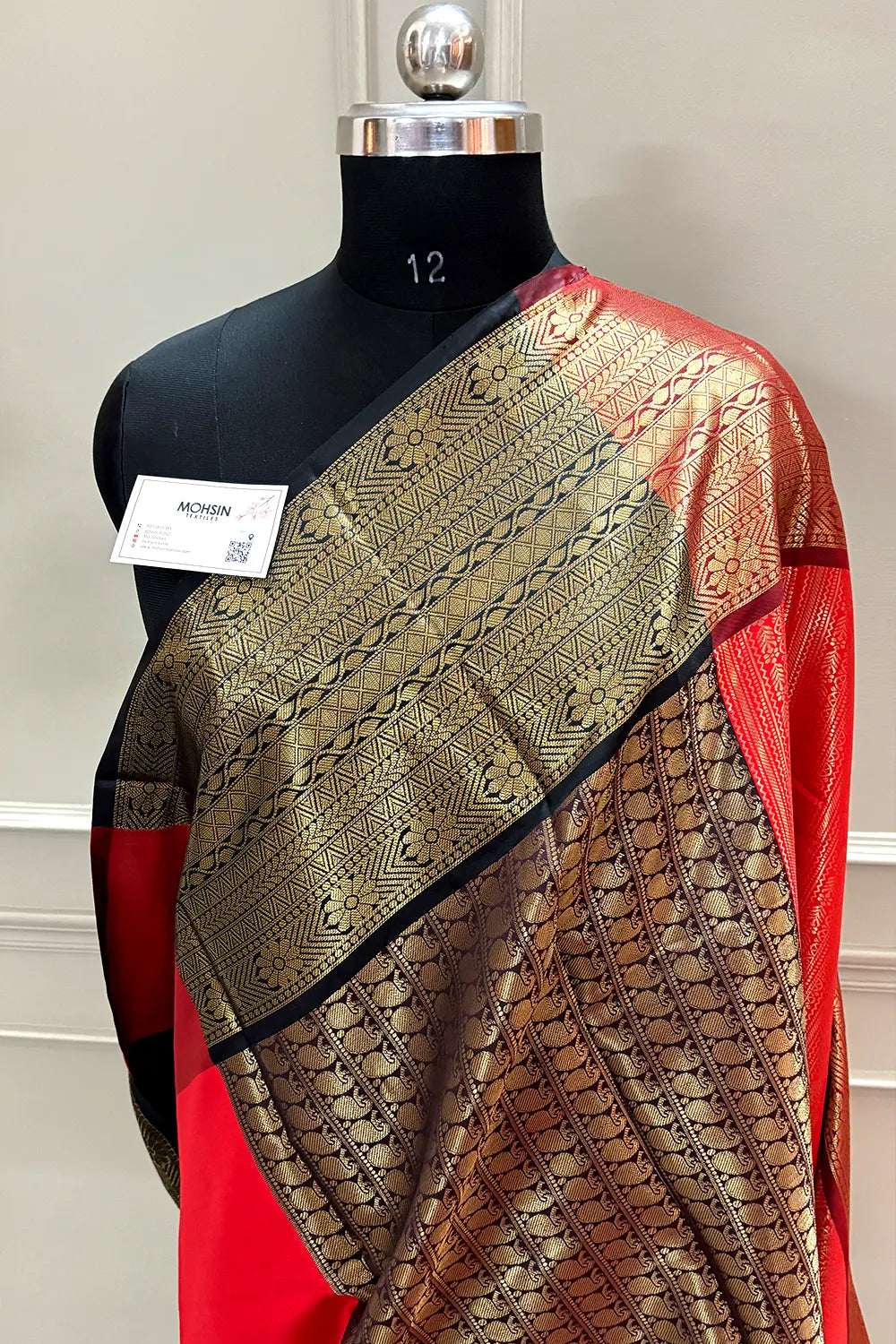 Red and Wine Tissue Silk Banarasi Saree