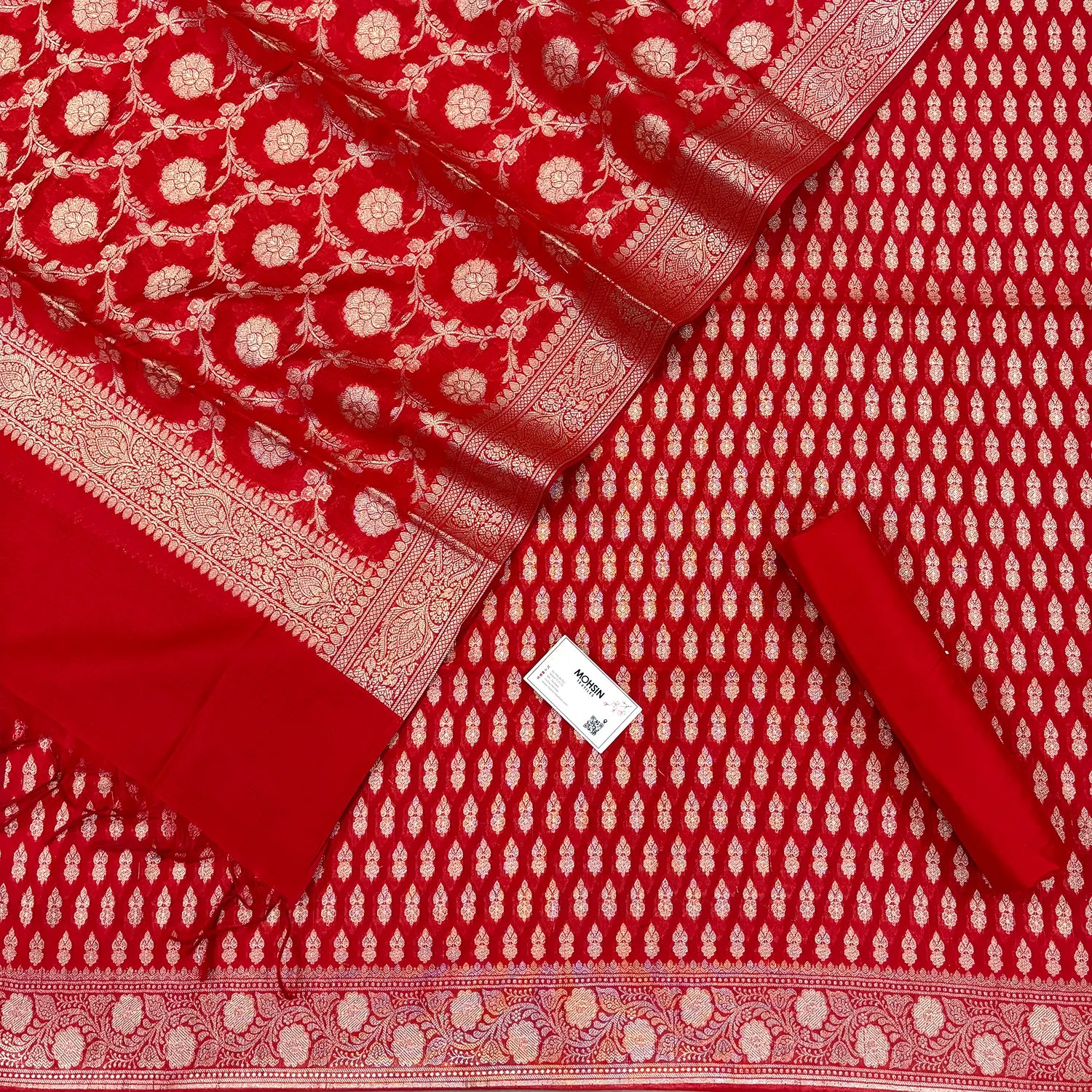 Red Dracula Buti Banarasi Silk Suit