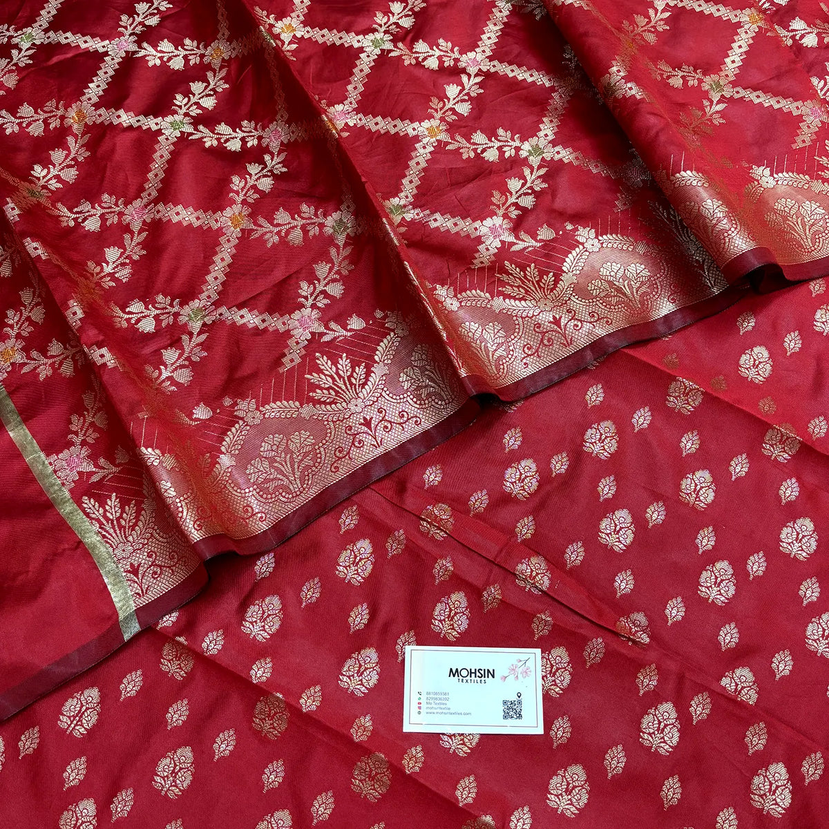 Red Nai Basti Banarasi Silk Suit