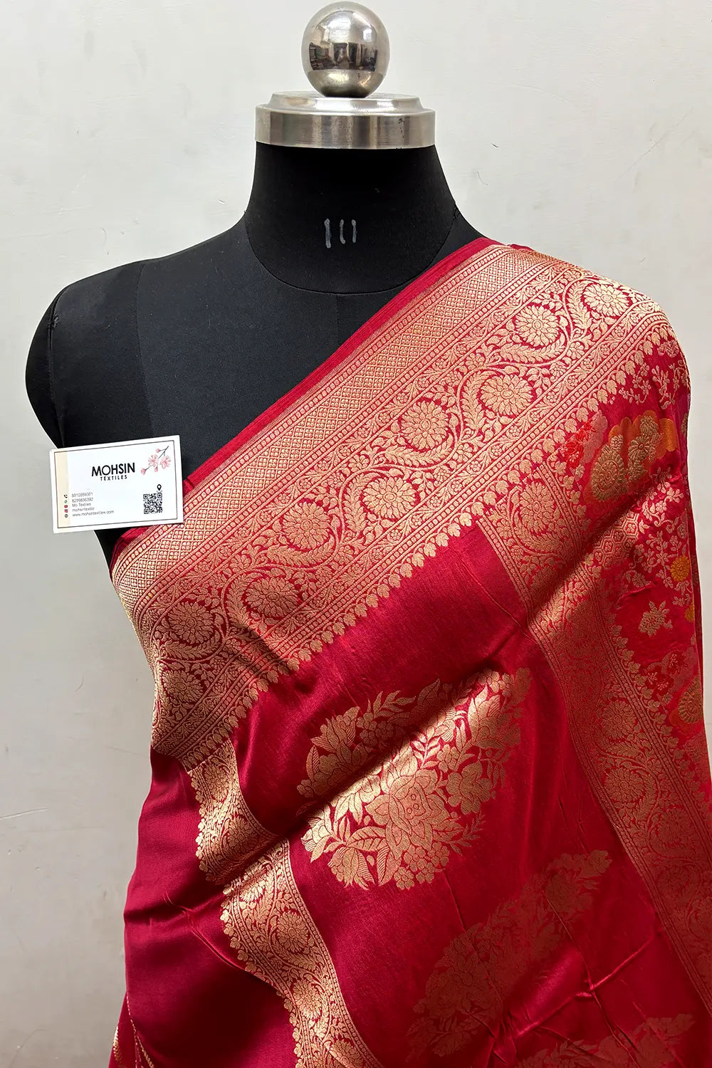 Red Handloom Pure Katan Silk Banarasi Saree