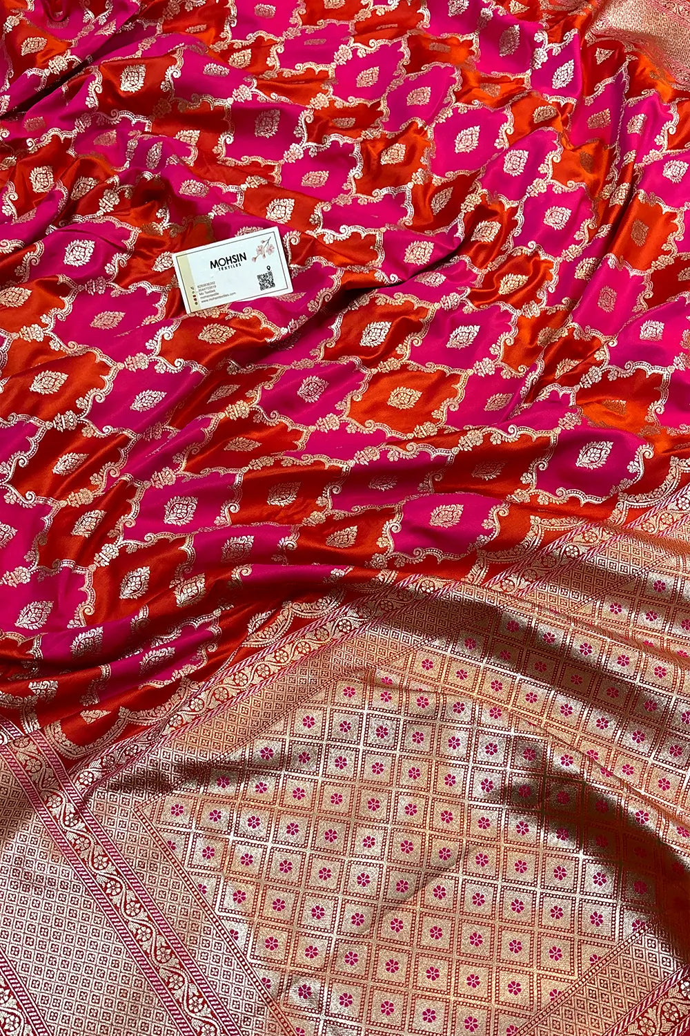 Red Rangkaat Zari Katan Silk Banarasi Saree