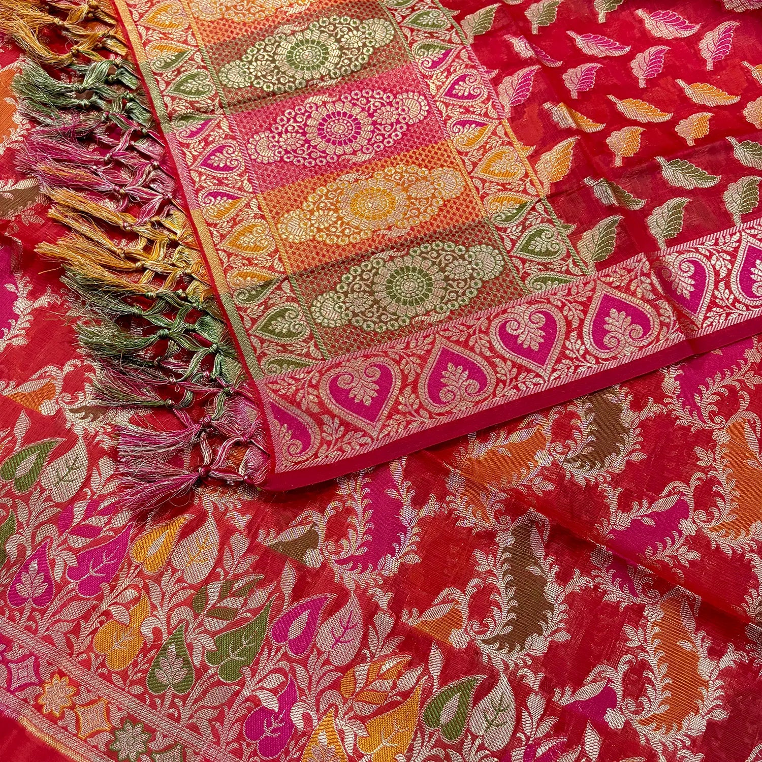 Red Resham Banarasi Silk Suit