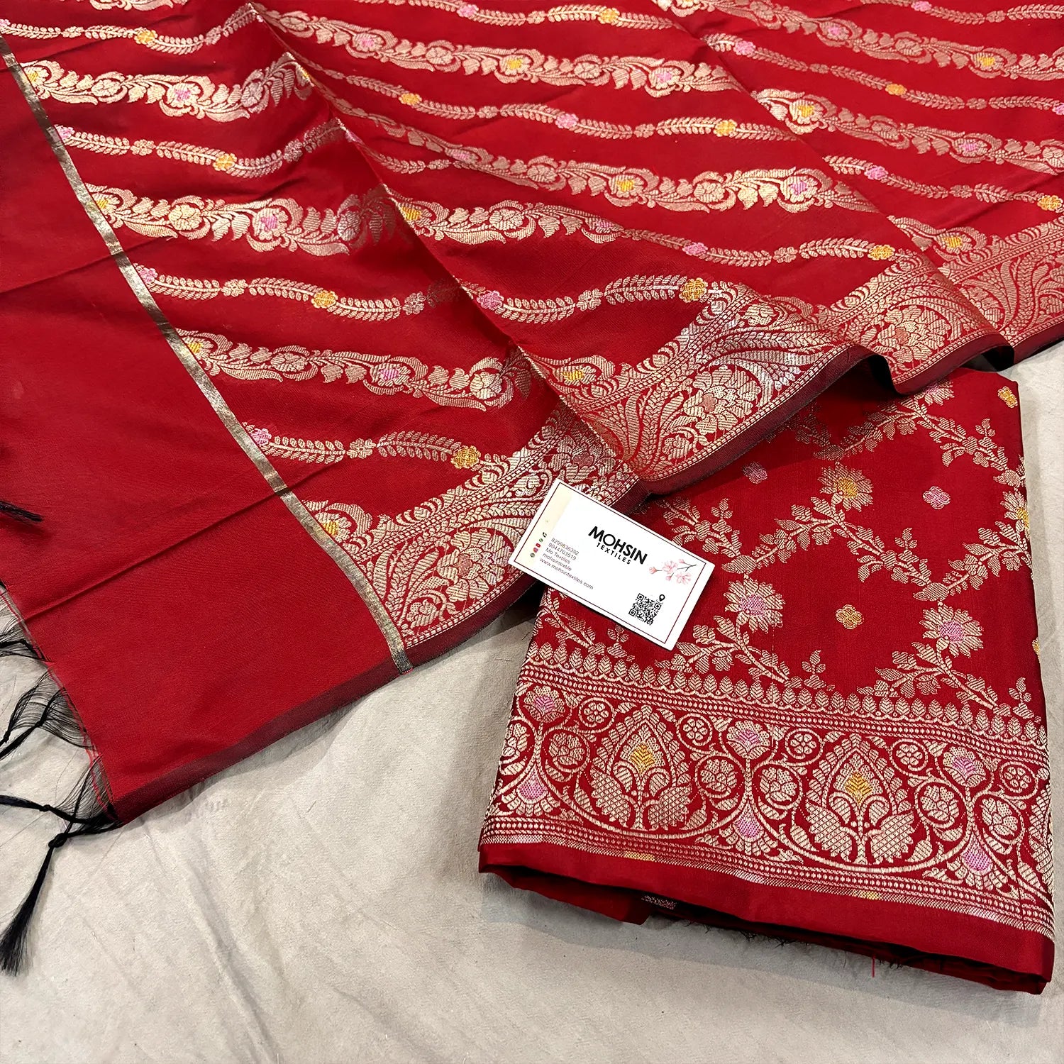 Red Resham Banarasi Silk Suit