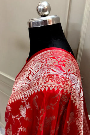 Purple Suhani Jaal Katan Mashru Silk Banarasi Saree