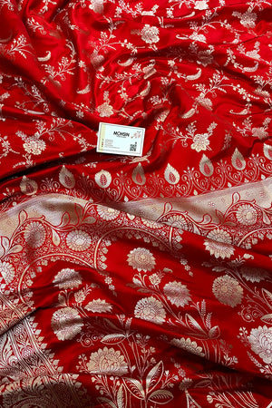 Purple Suhani Jaal Katan Mashru Silk Banarasi Saree