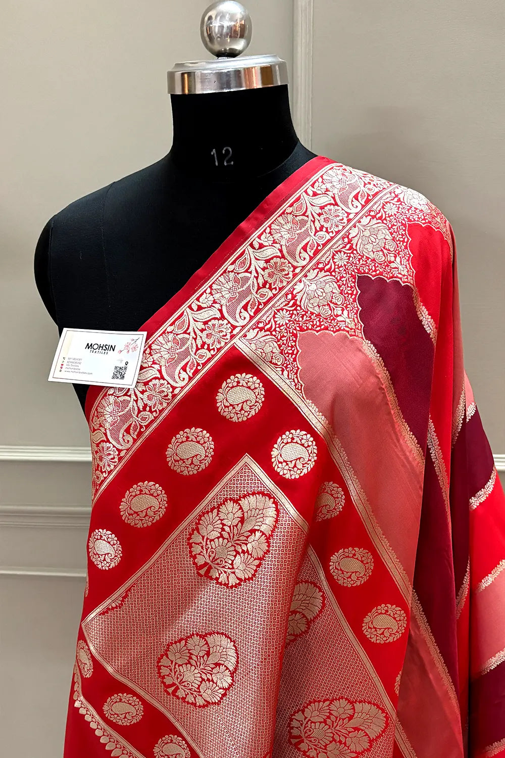 Red Wine Rangkaat Katan Silk Banarasi Saree