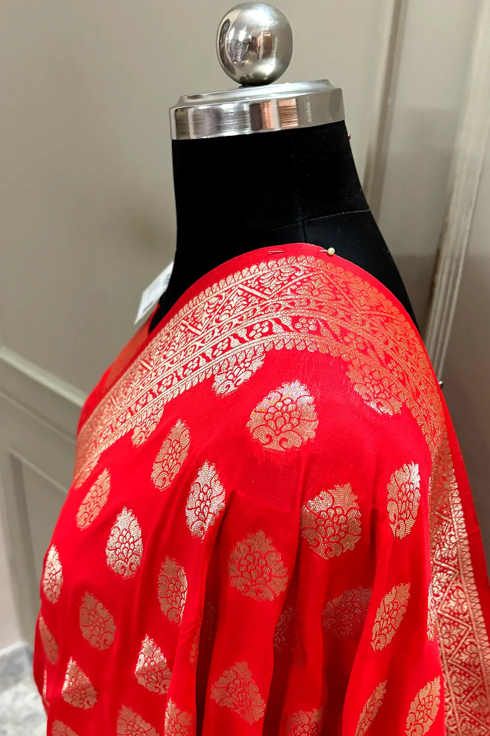 Red Zari Banarasi Silk Saree