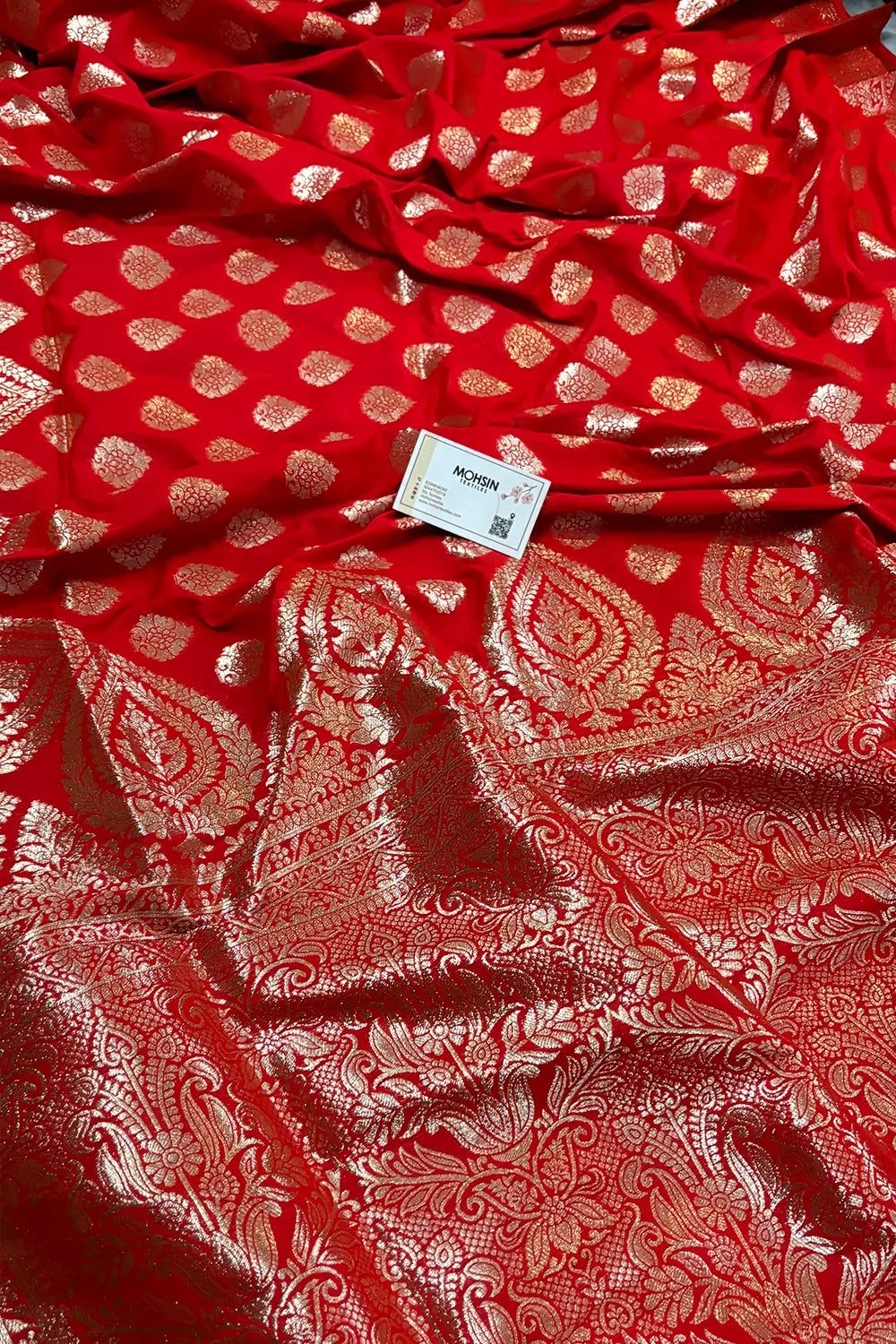 Red Zari Banarasi Silk Saree