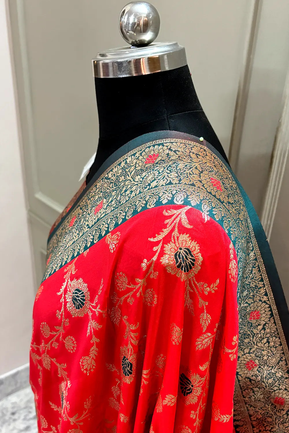 Red Zari Banarasi Silk Saree