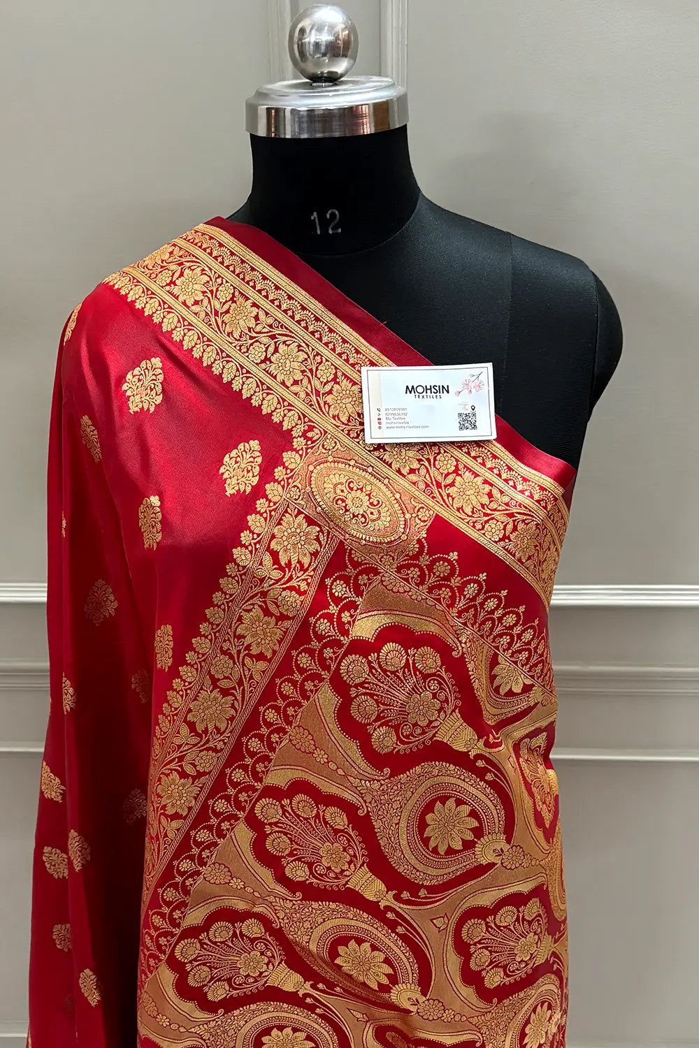 Red Zari Katan Satin Silk Banarasi Saree