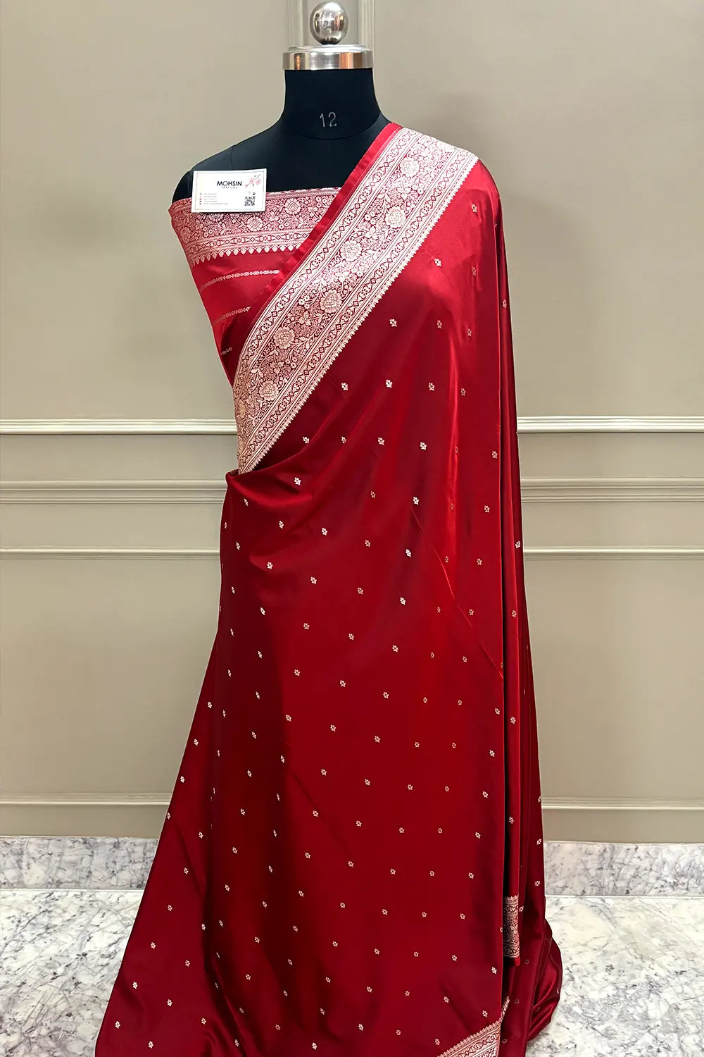 Red Zari Katan Silk Banarasi Saree