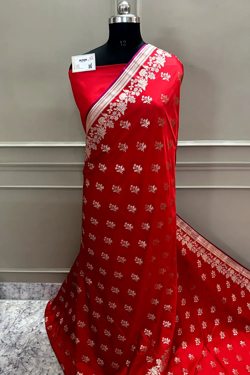Red Zari Katan Silk Banarasi Saree