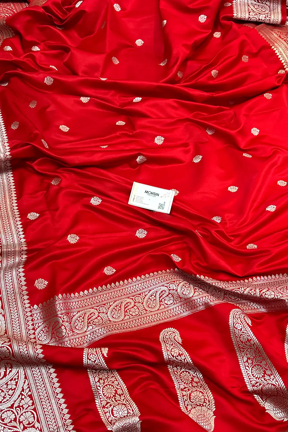 Red Zari Katan Silk Banarasi Saree