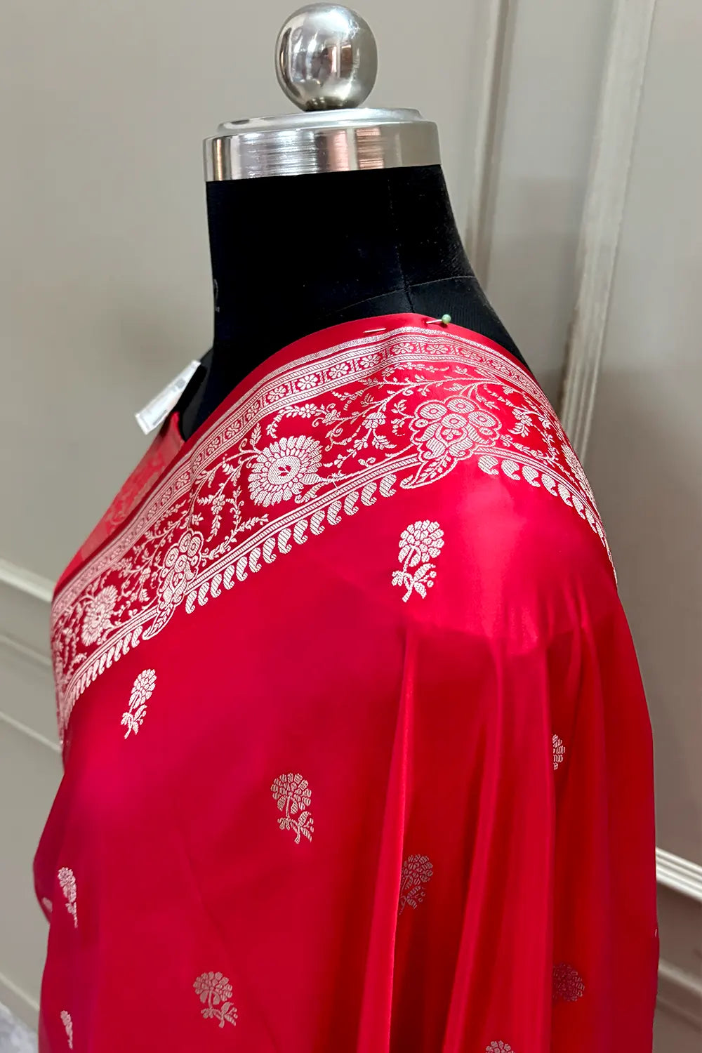 Red Zari Katan Silk Banarasi Saree