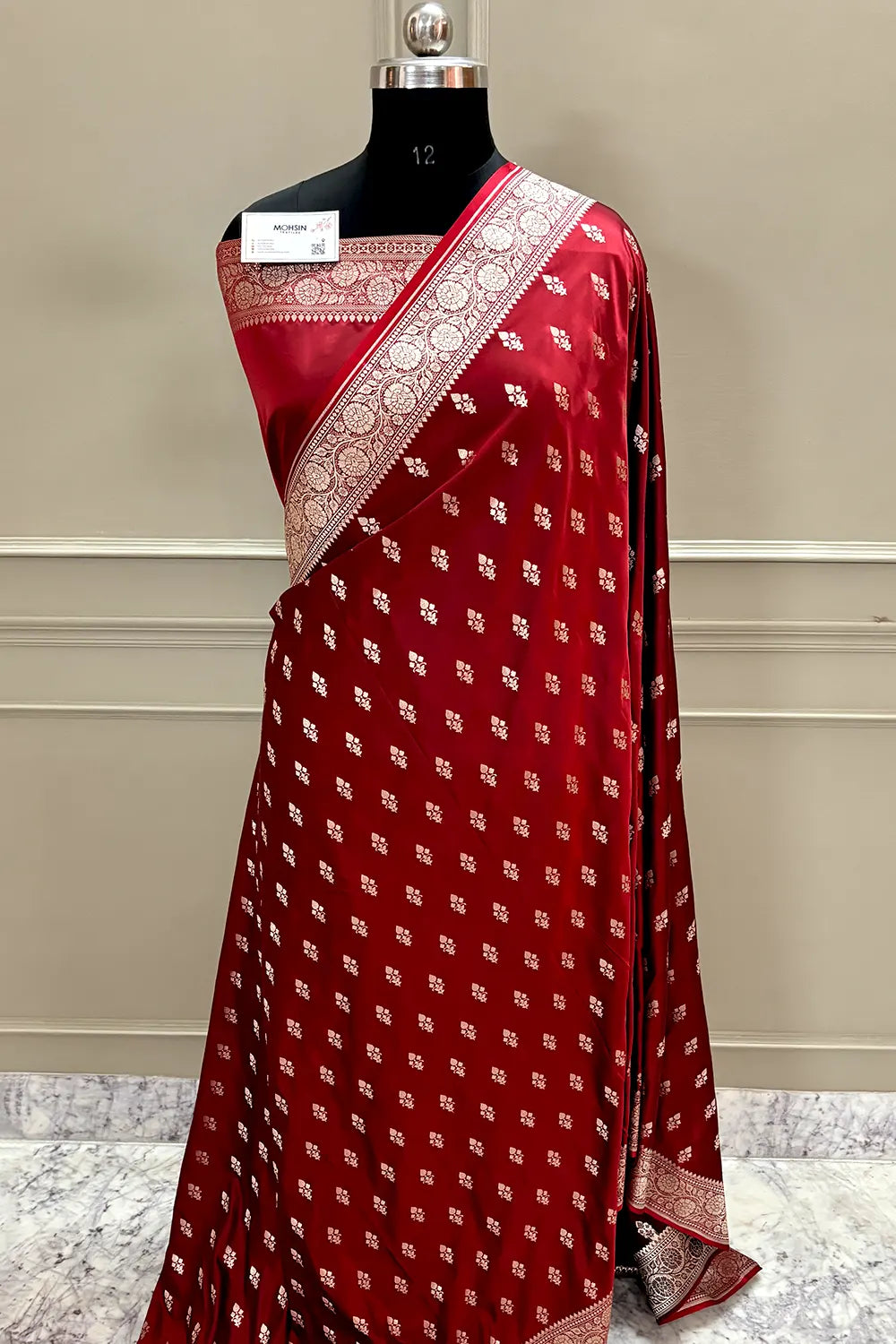 Red Zari Katan Silk Banarasi Saree