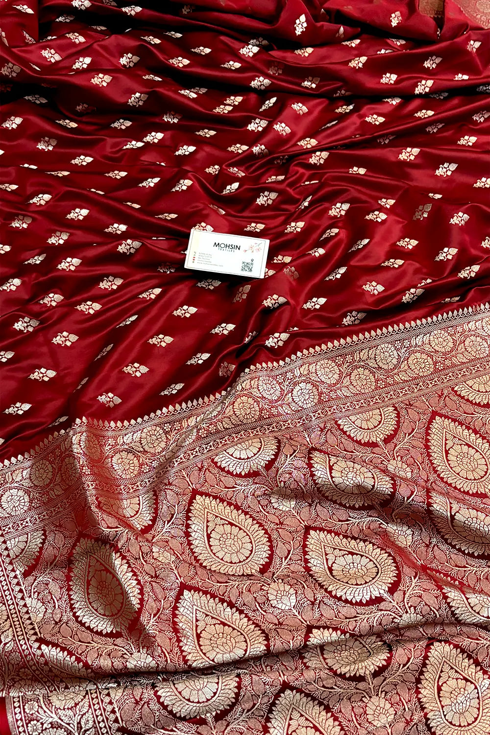 Red Zari Katan Silk Banarasi Saree