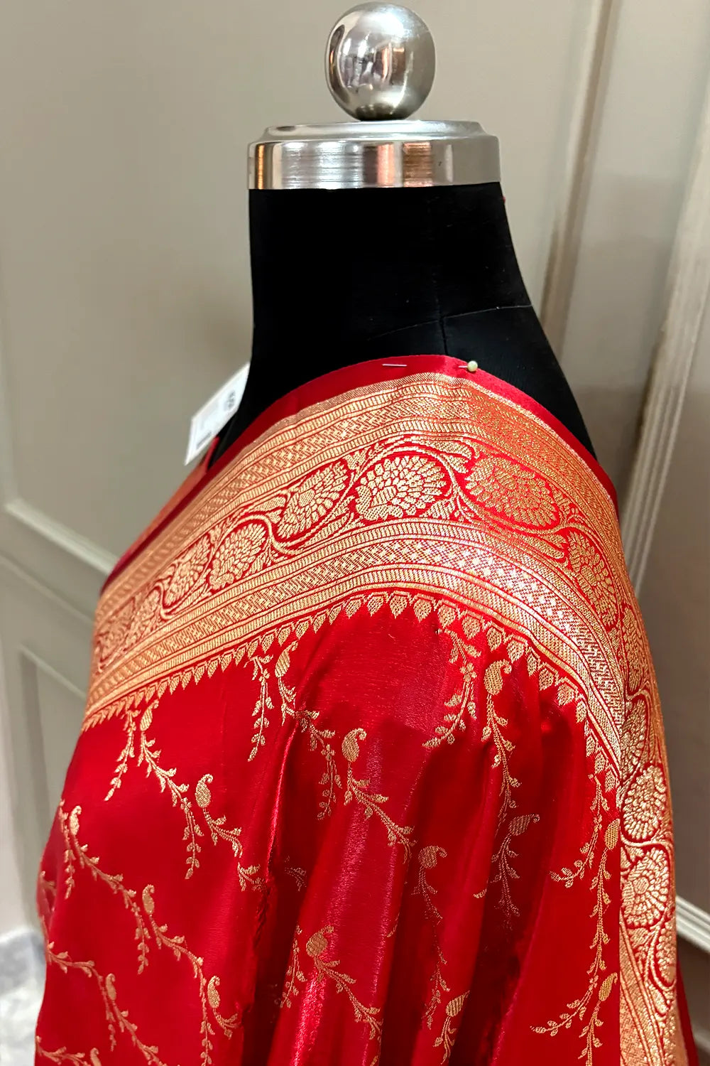 Red Zari Katan Silk Banarasi Saree