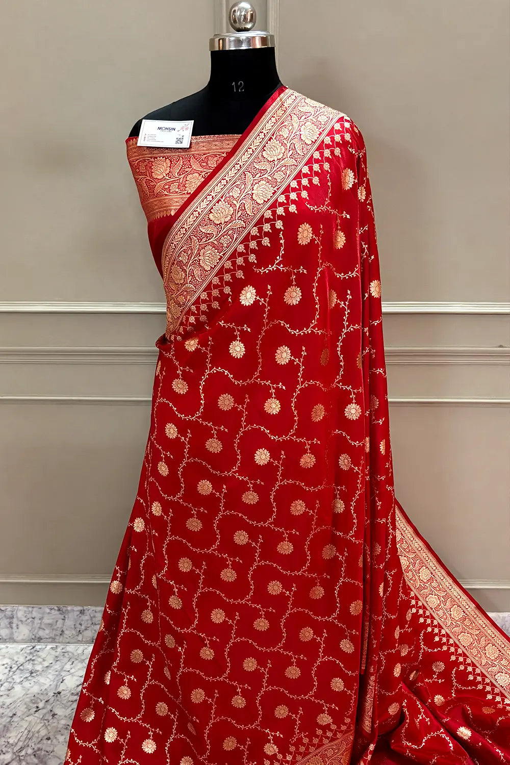 Red Zari Katan Silk Banarasi Saree