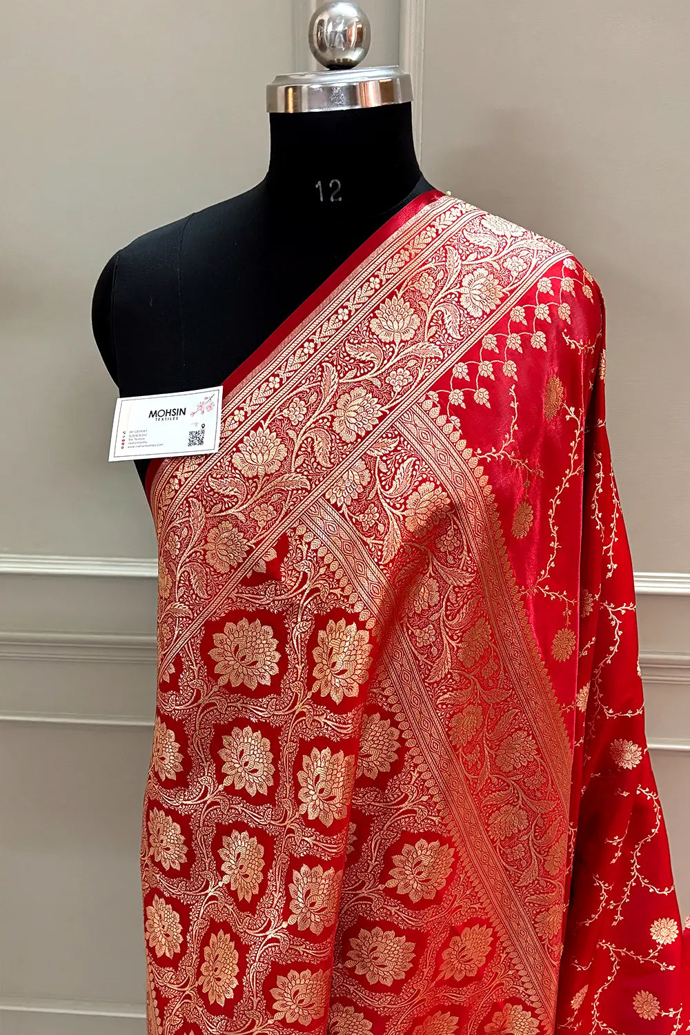 Red Zari Katan Silk Banarasi Saree