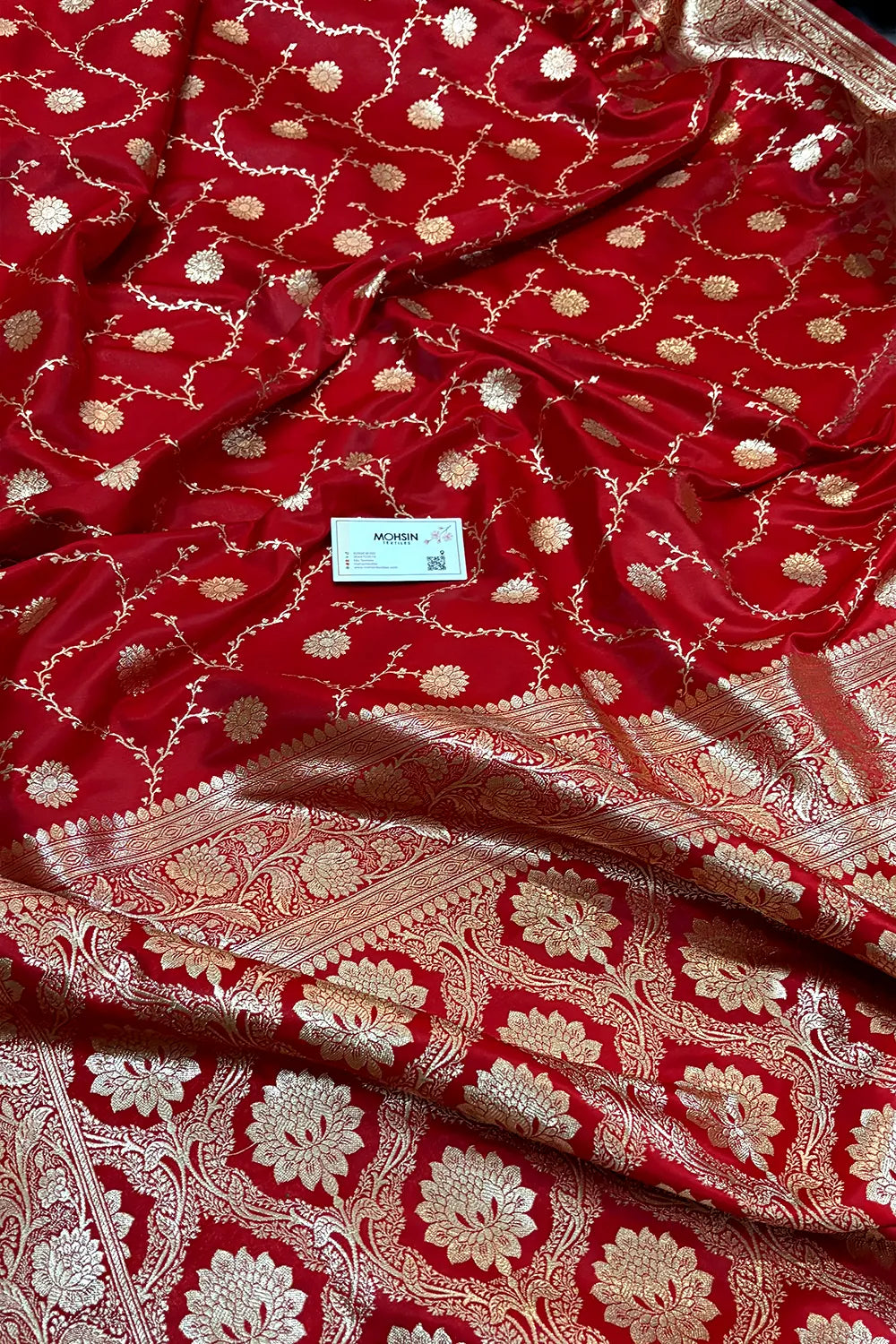 Red Zari Katan Silk Banarasi Saree