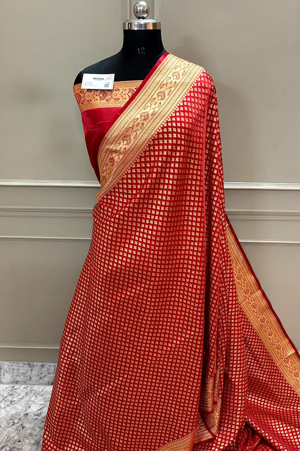 Red Zari Katan Silk Banarasi Saree