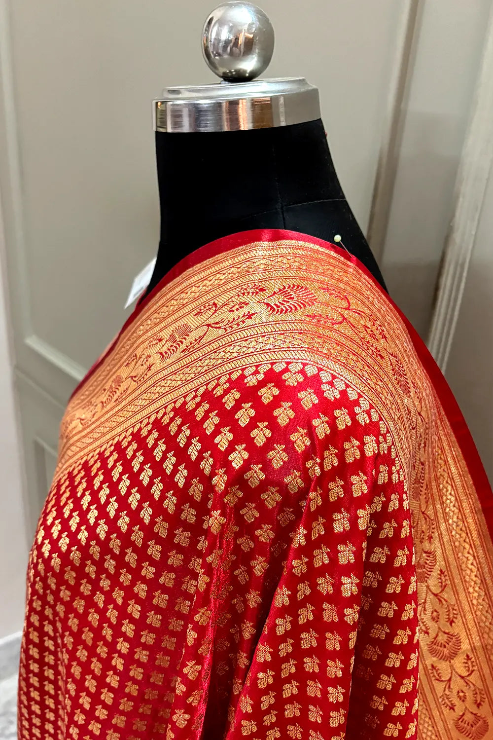 Red Zari Katan Silk Banarasi Saree