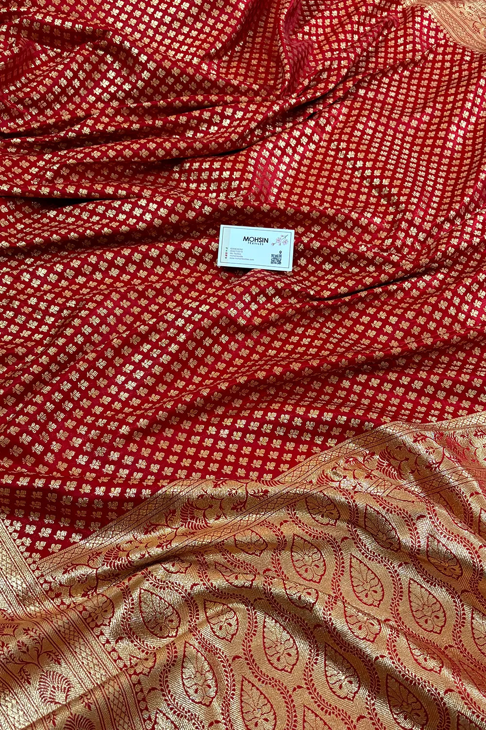 Red Zari Katan Silk Banarasi Saree