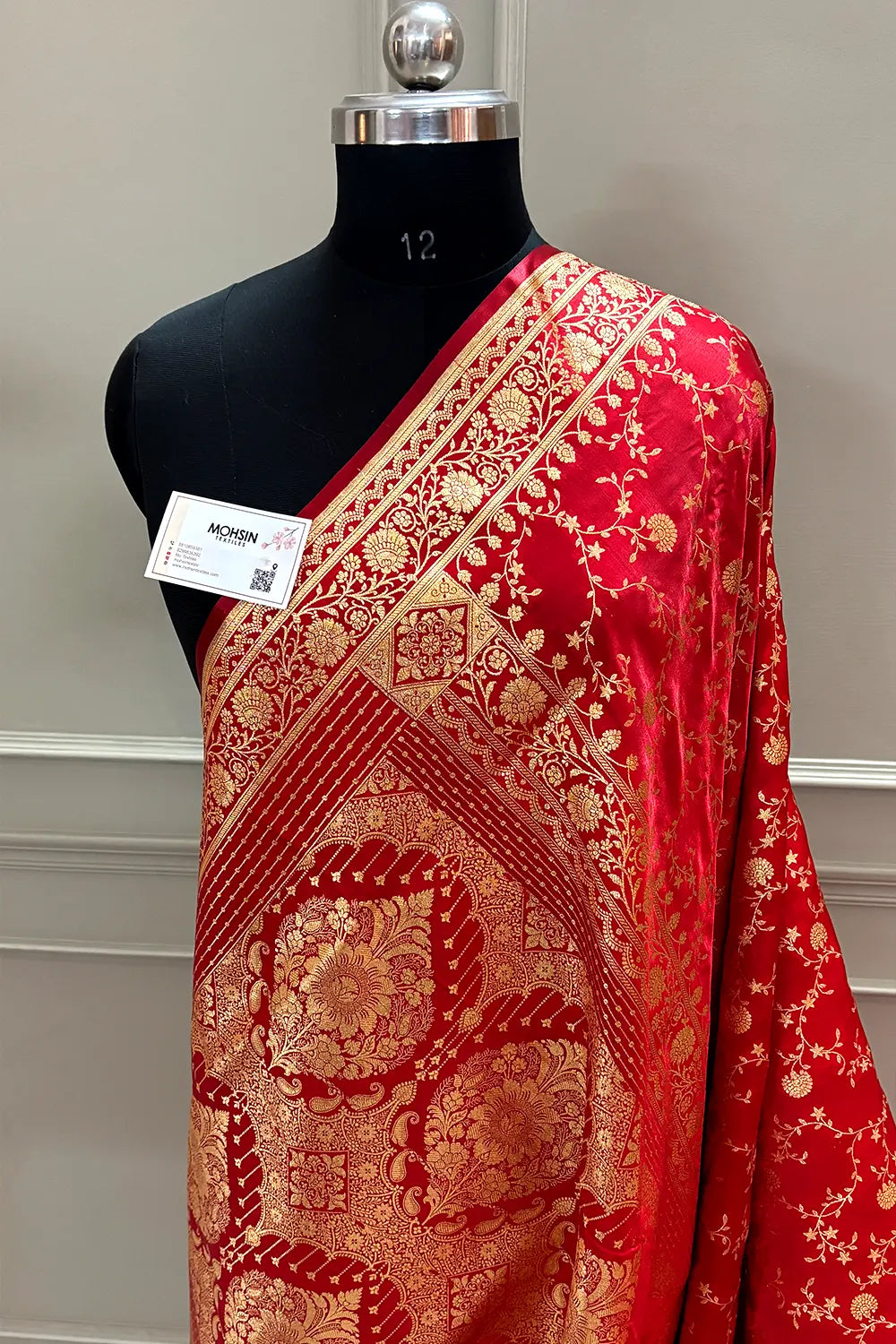 Red Zari Katan Silk Banarasi Saree