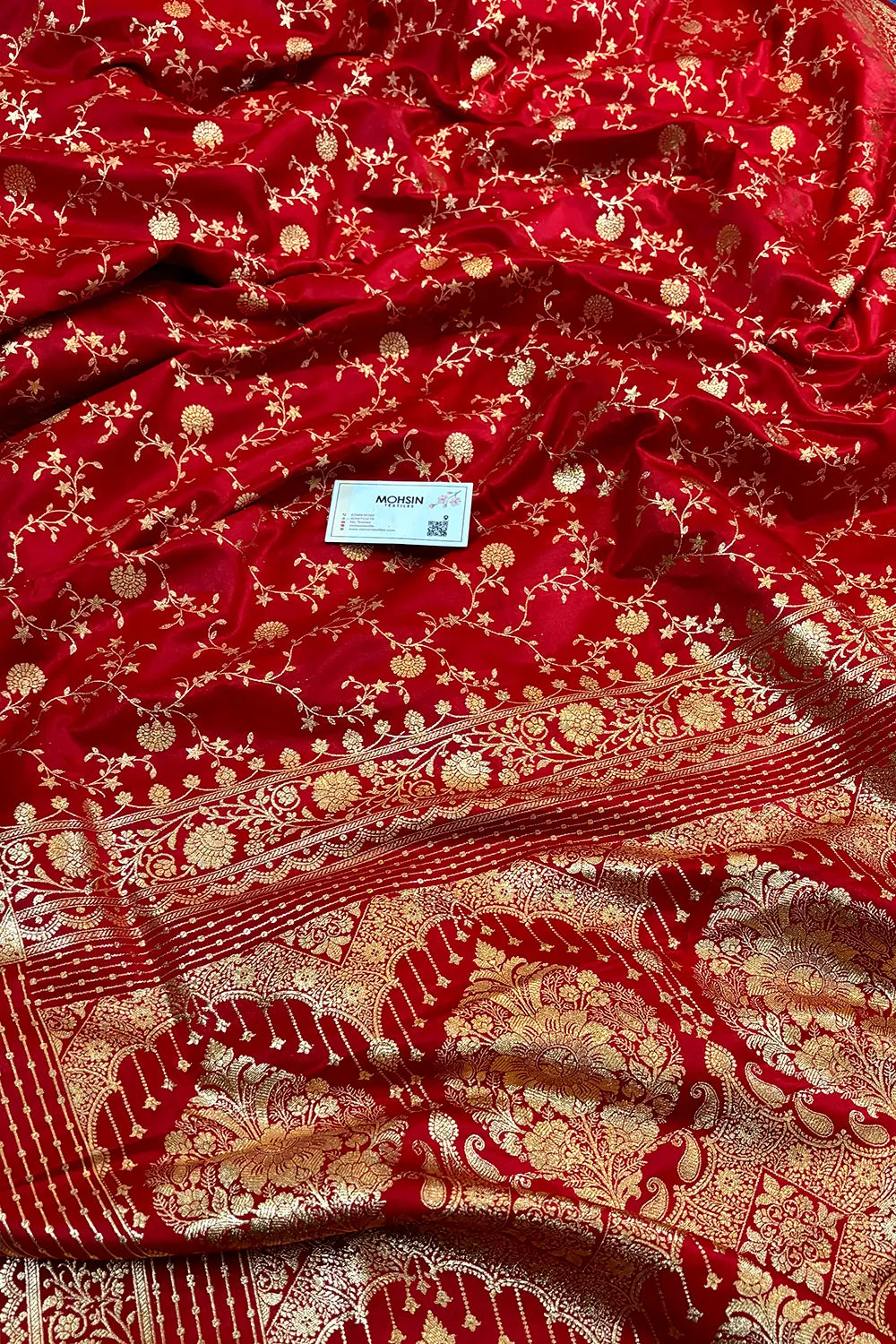 Red Zari Katan Silk Banarasi Saree