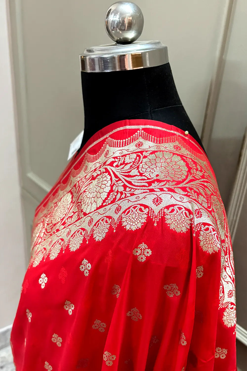 Red Zari Katan Silk Banarasi Saree