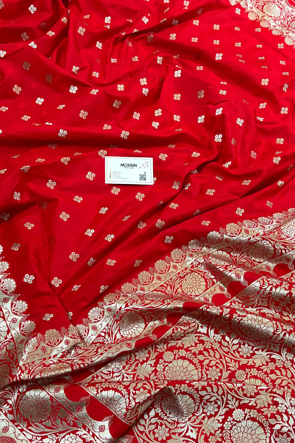 Red Zari Katan Silk Banarasi Saree