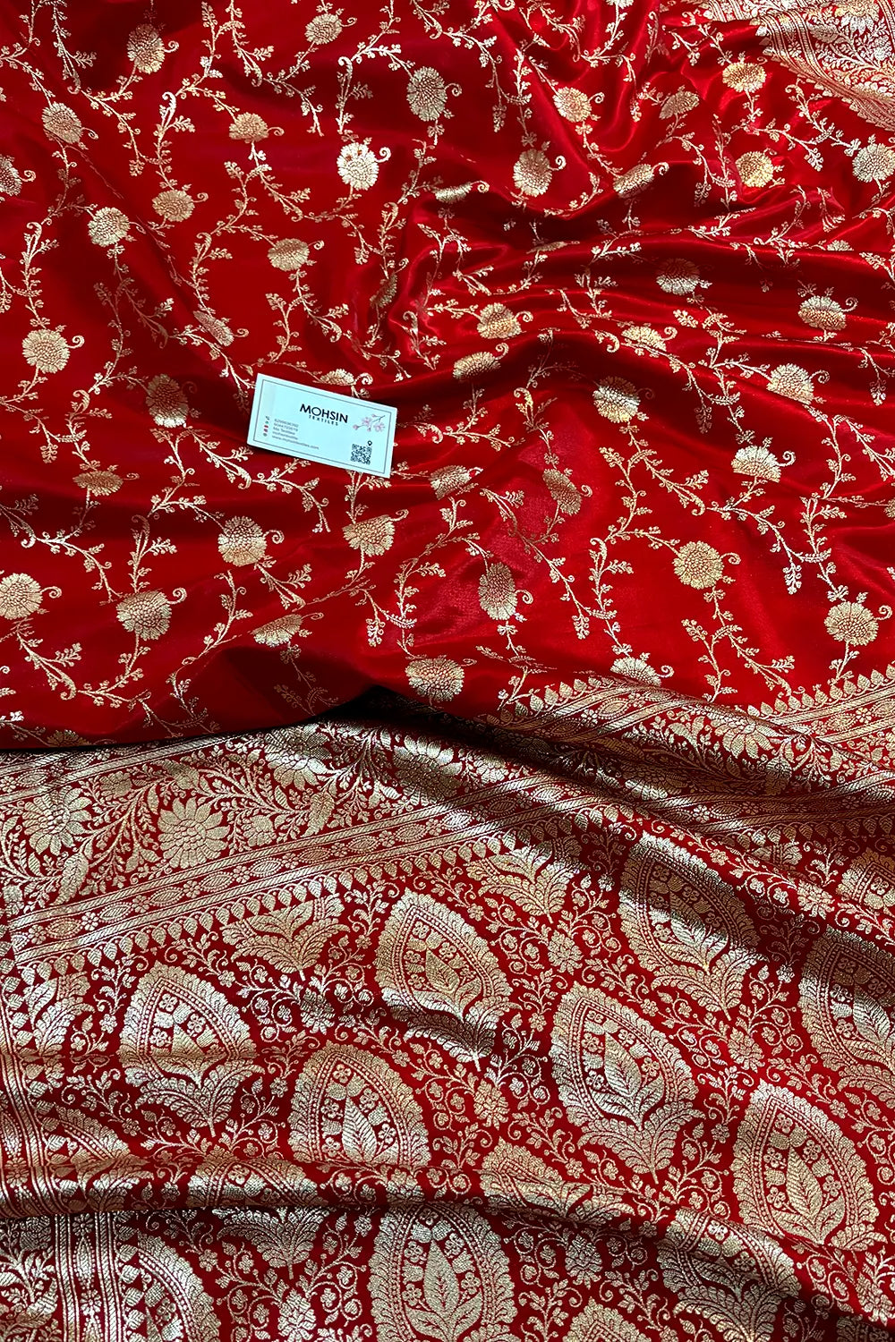 Red Zari Katan Silk Banarasi Saree