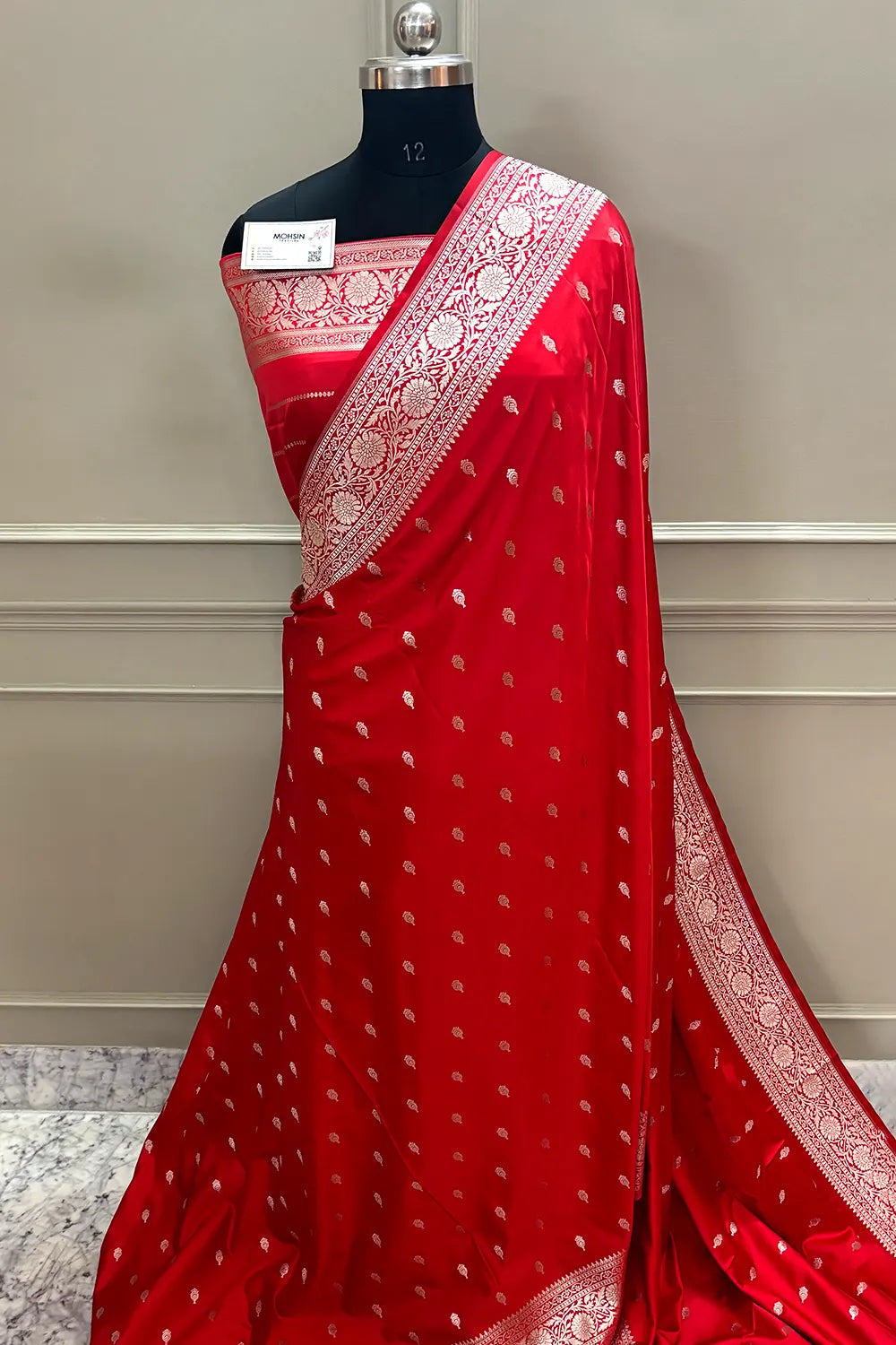 Red Zari Katan Silk Banarasi Saree