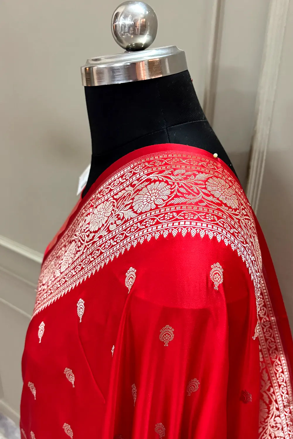 Red Zari Katan Silk Banarasi Saree