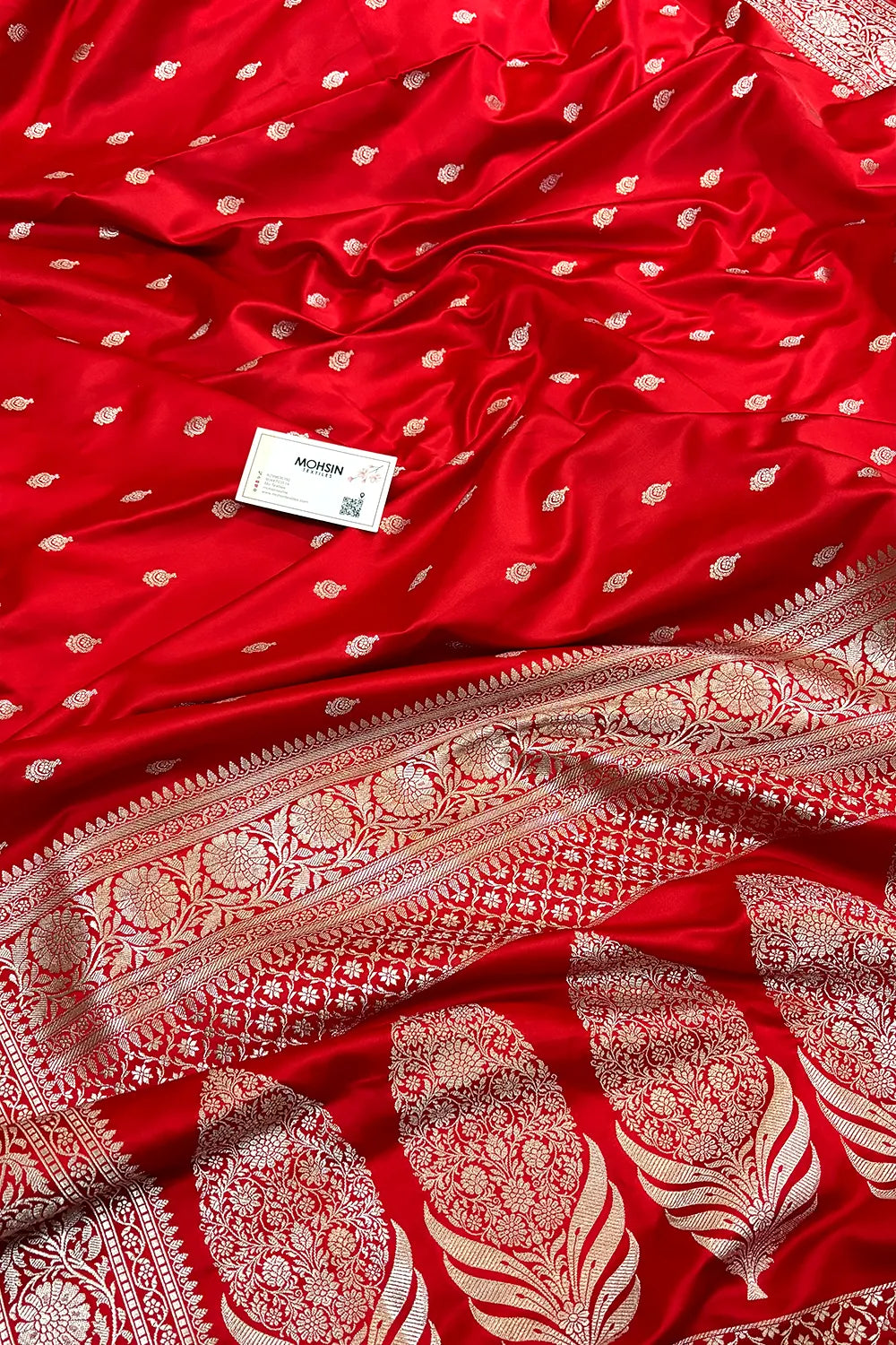 Red Zari Katan Silk Banarasi Saree