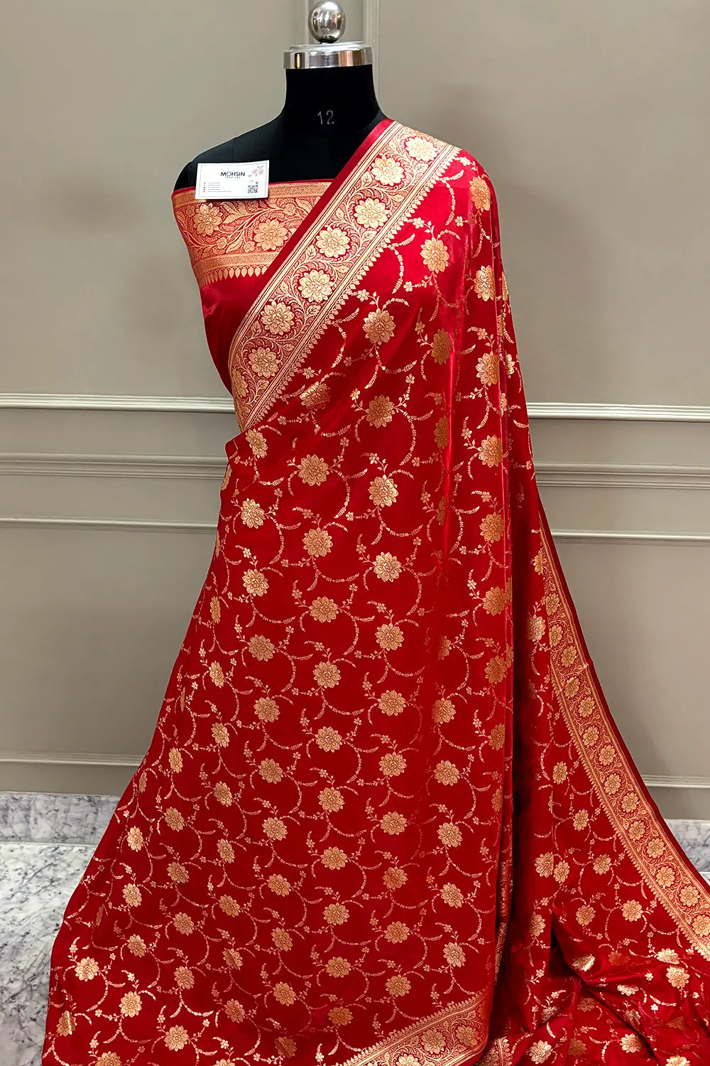 Red Zari Katan Silk Banarasi Saree