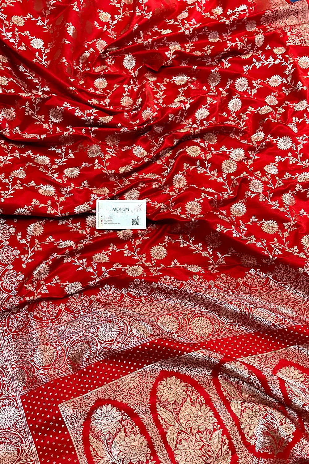 Red Zari Katan Silk Banarasi Saree