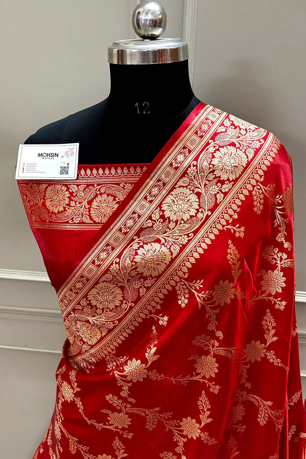 Red Zari Katan Satin Silk Banarasi Saree
