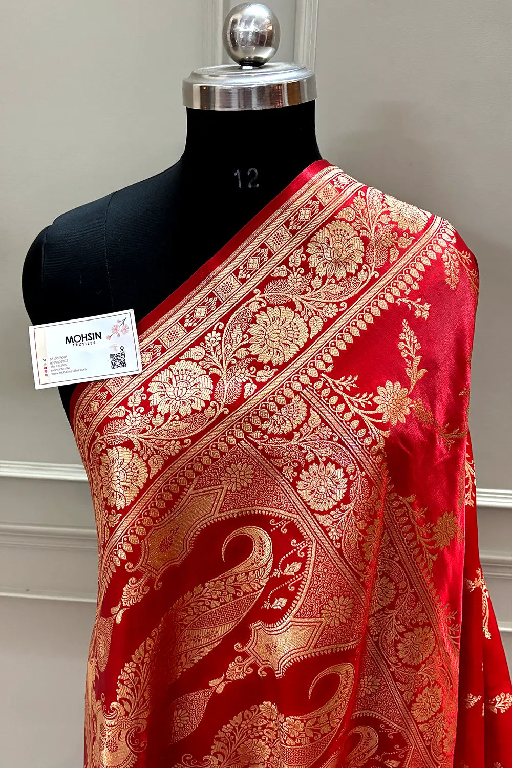 Red Zari Katan Satin Silk Banarasi Saree