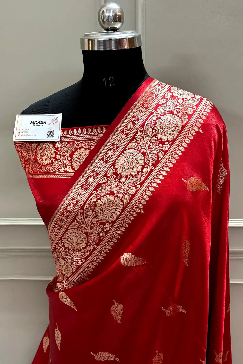 Red Zari Satin Silk Banarasi Saree