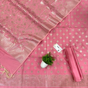 Rose Pink Kiyari Satin Silk Banarasi Suit