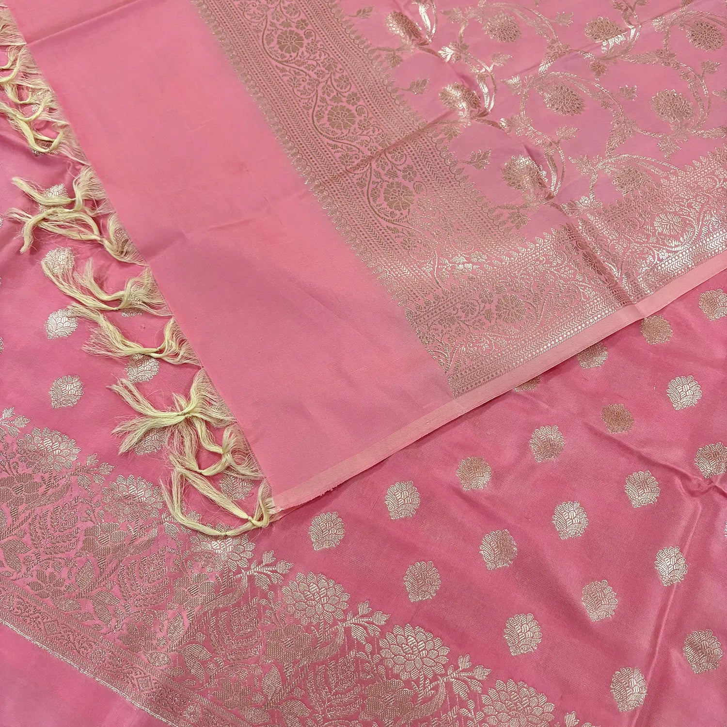 Rose Pink Kiyari Satin Silk Banarasi Suit