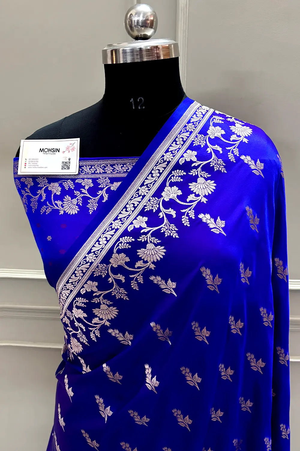 Royal Blue Auda Tejo Katan Silk Banarasi Saree