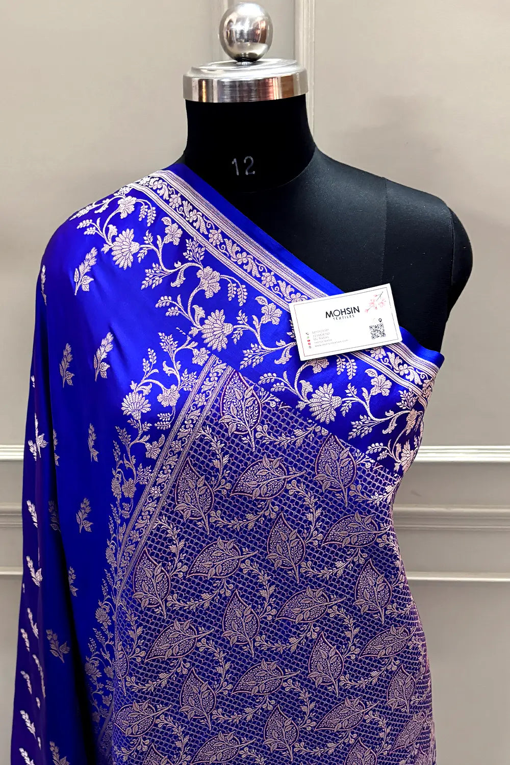 Royal Blue Auda Tejo Katan Silk Banarasi Saree