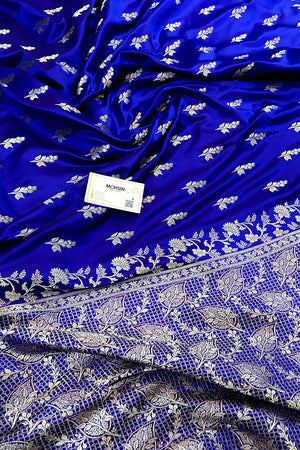 Royal Blue Auda Tejo Katan Silk Banarasi Saree