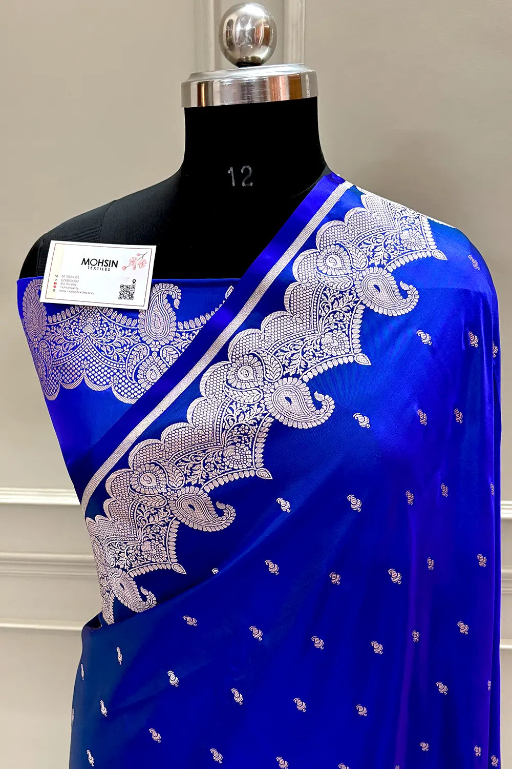Royal Blue Deepak Buti Katan Silk Banarasi Saree