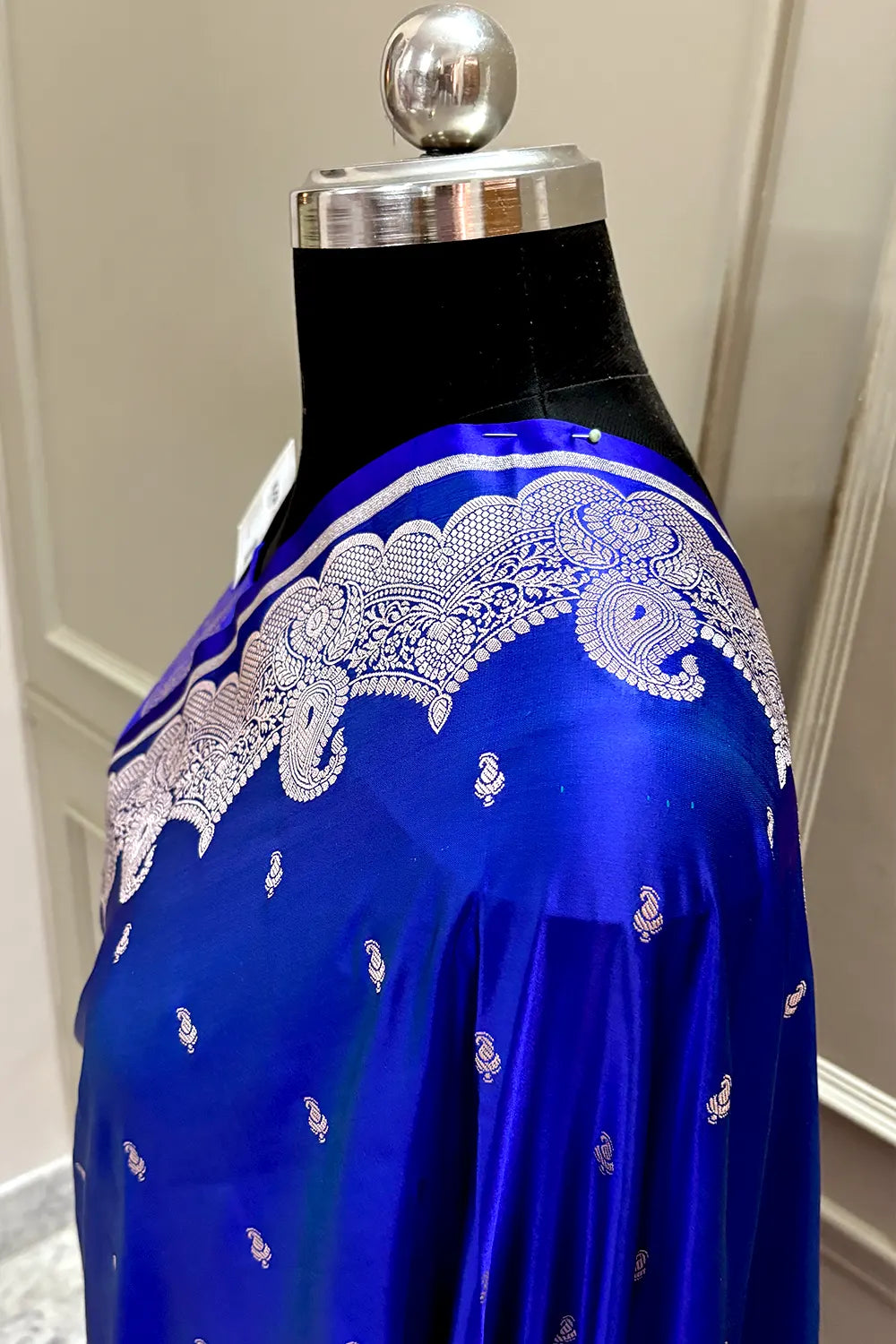 Royal Blue Deepak Buti Katan Silk Banarasi Saree