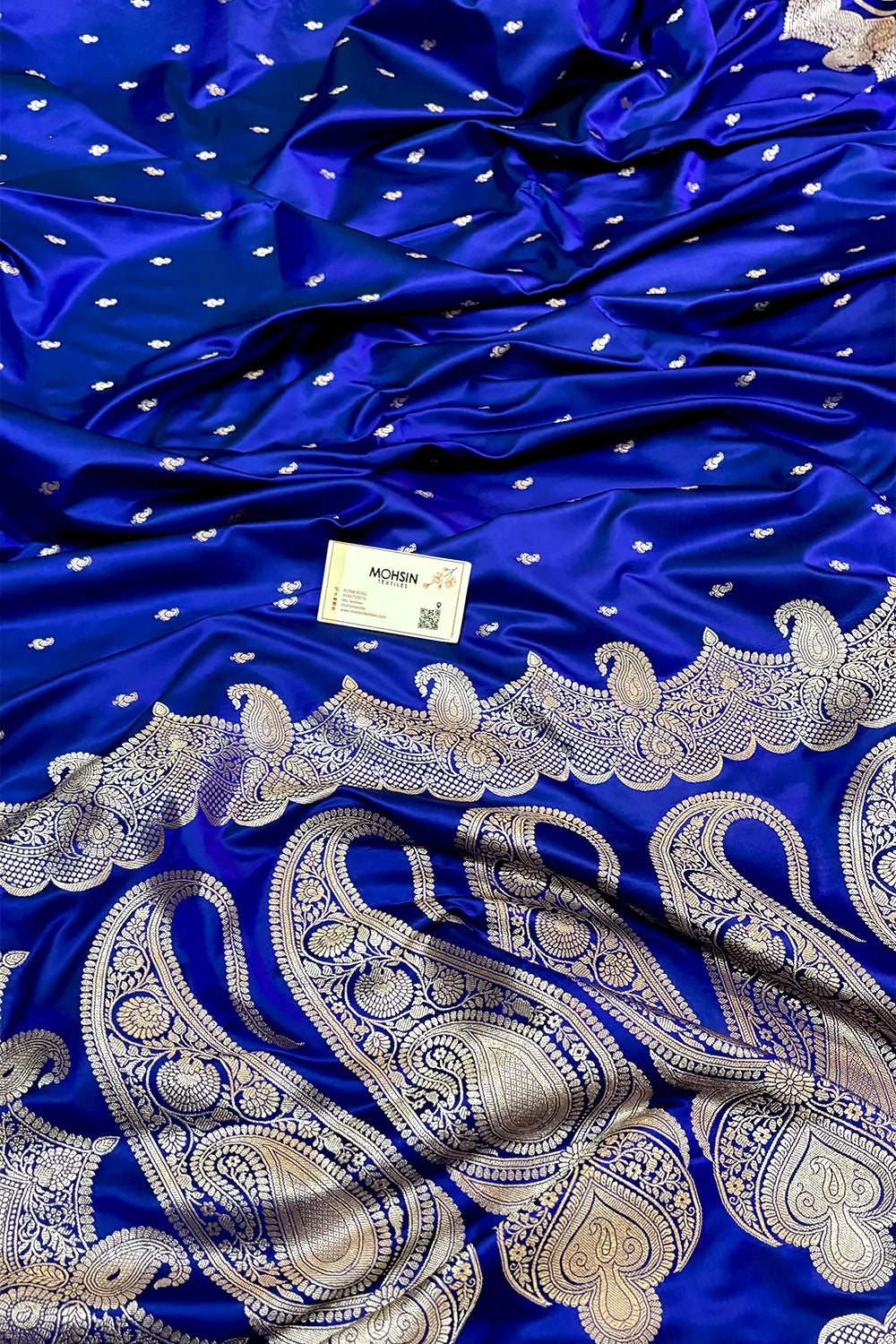 Royal Blue Deepak Buti Katan Silk Banarasi Saree