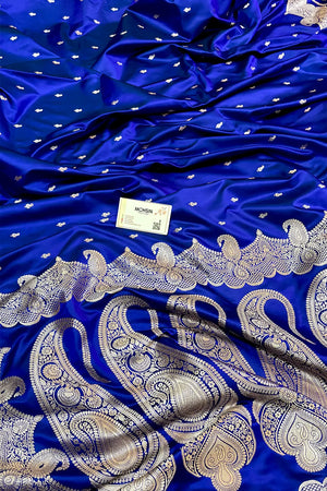 Royal Blue Deepak Buti Katan Silk Banarasi Saree
