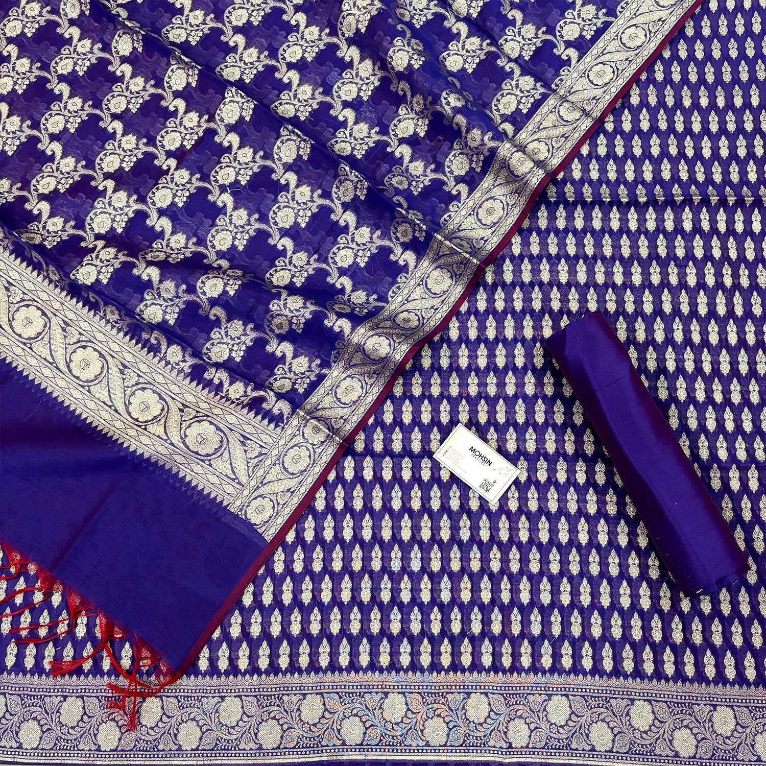 Royal Blue Dracula Buti Banarasi Silk Suit